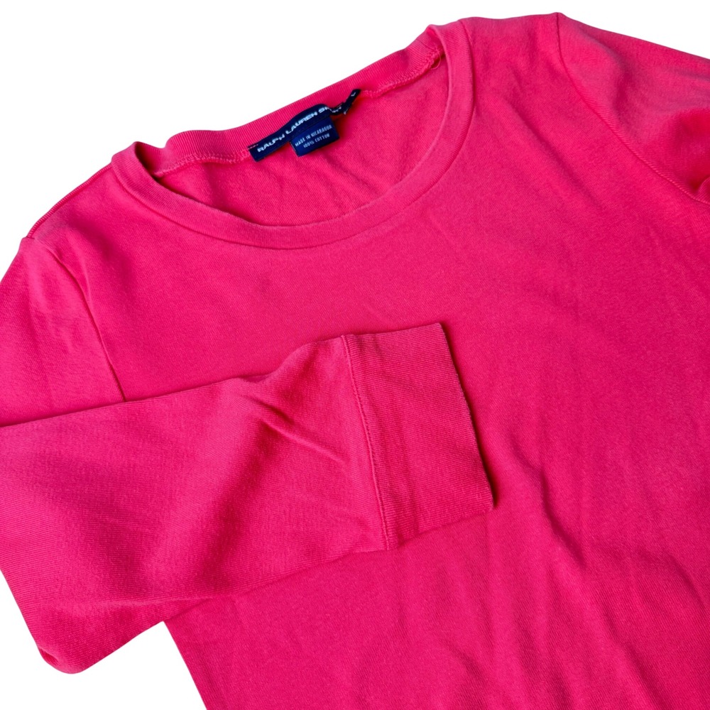 Ralph Lauren Casual Sport‎ Shirt Women L 3/4 Sleeve Classic Minimalist Pony Logo